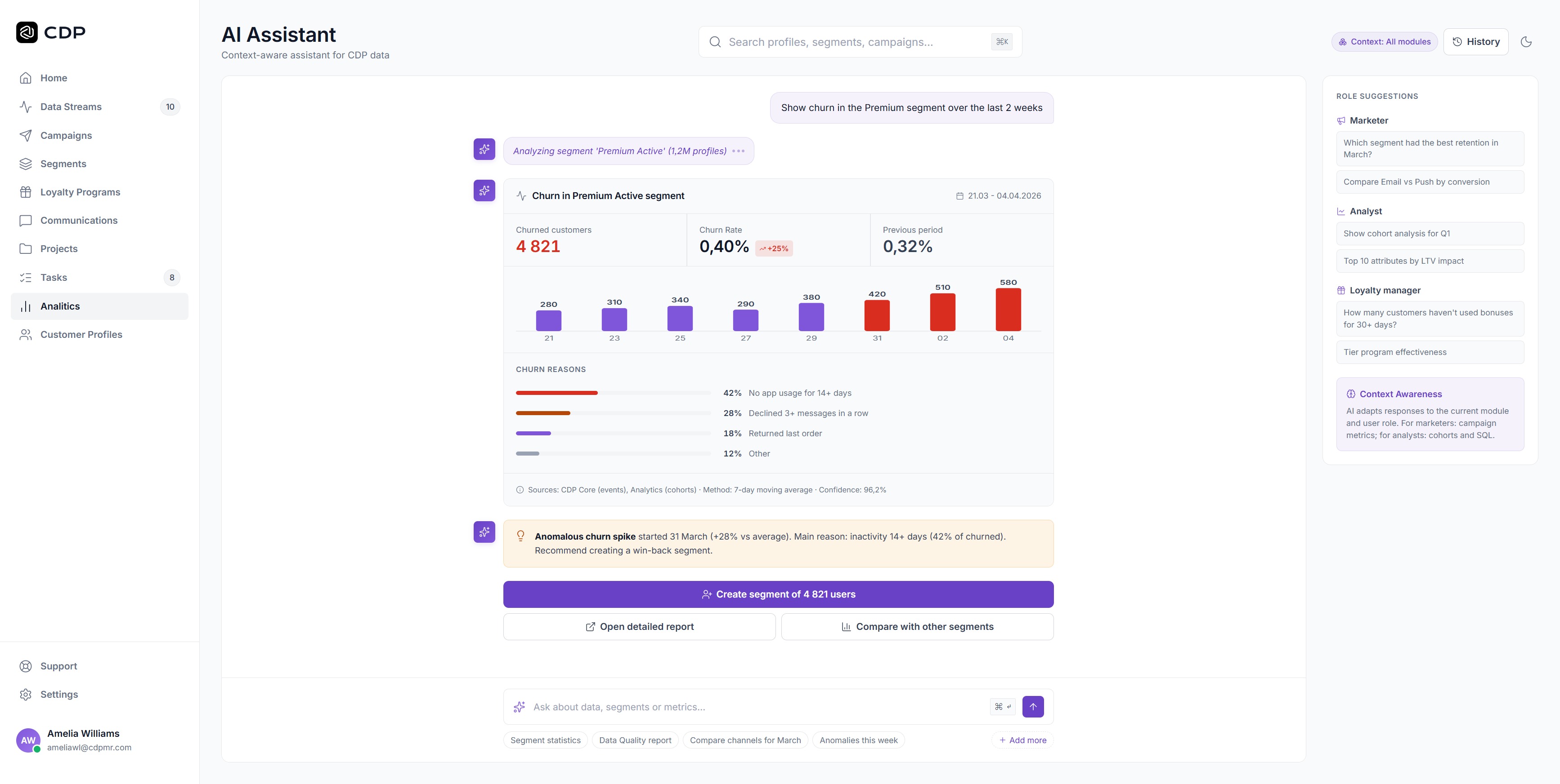 CDP AI Assistant, светлая тема